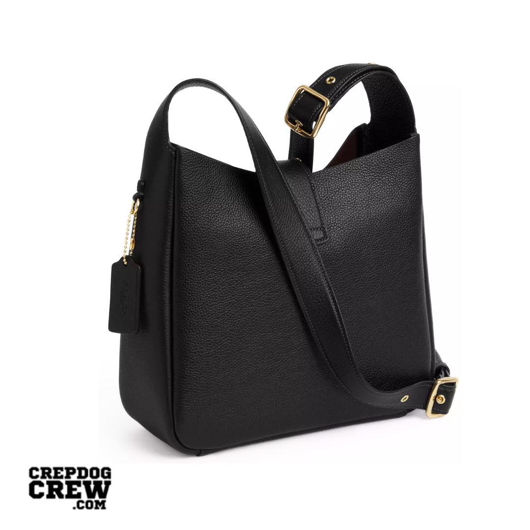 COACH Hadley Convertible Crossbody Bag pebbled leather Gold Black