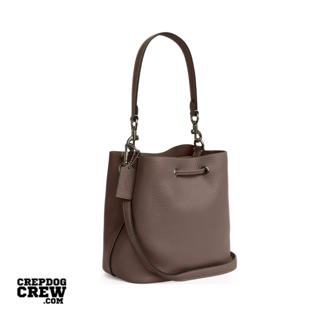 Coach Rowan Bucket Bag pebbled leather Gunmetal Dark Stone