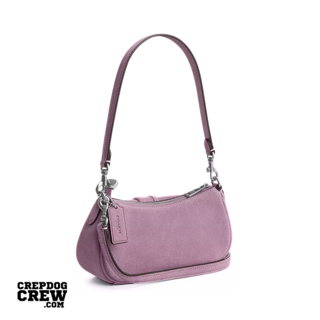 Coach Ashton Mini Shoulder Bag suede Silver Light Violet