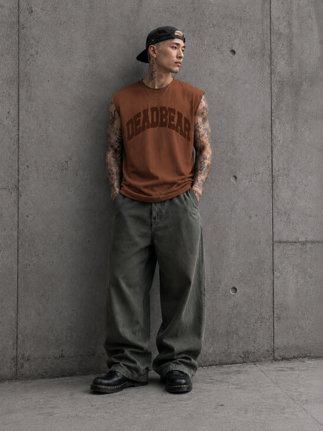 Waffle Tank Brown
