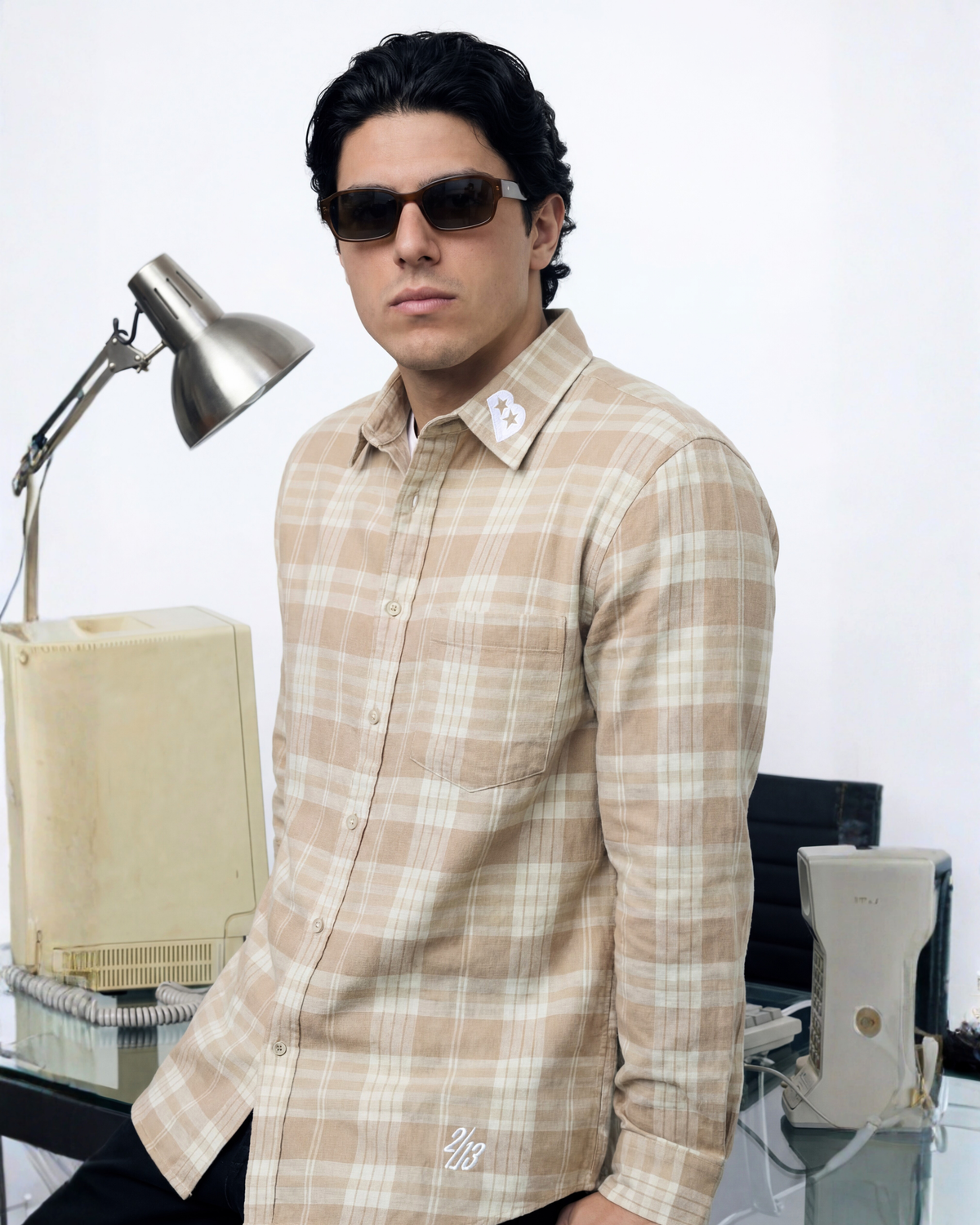 Checkered Shirt Beige