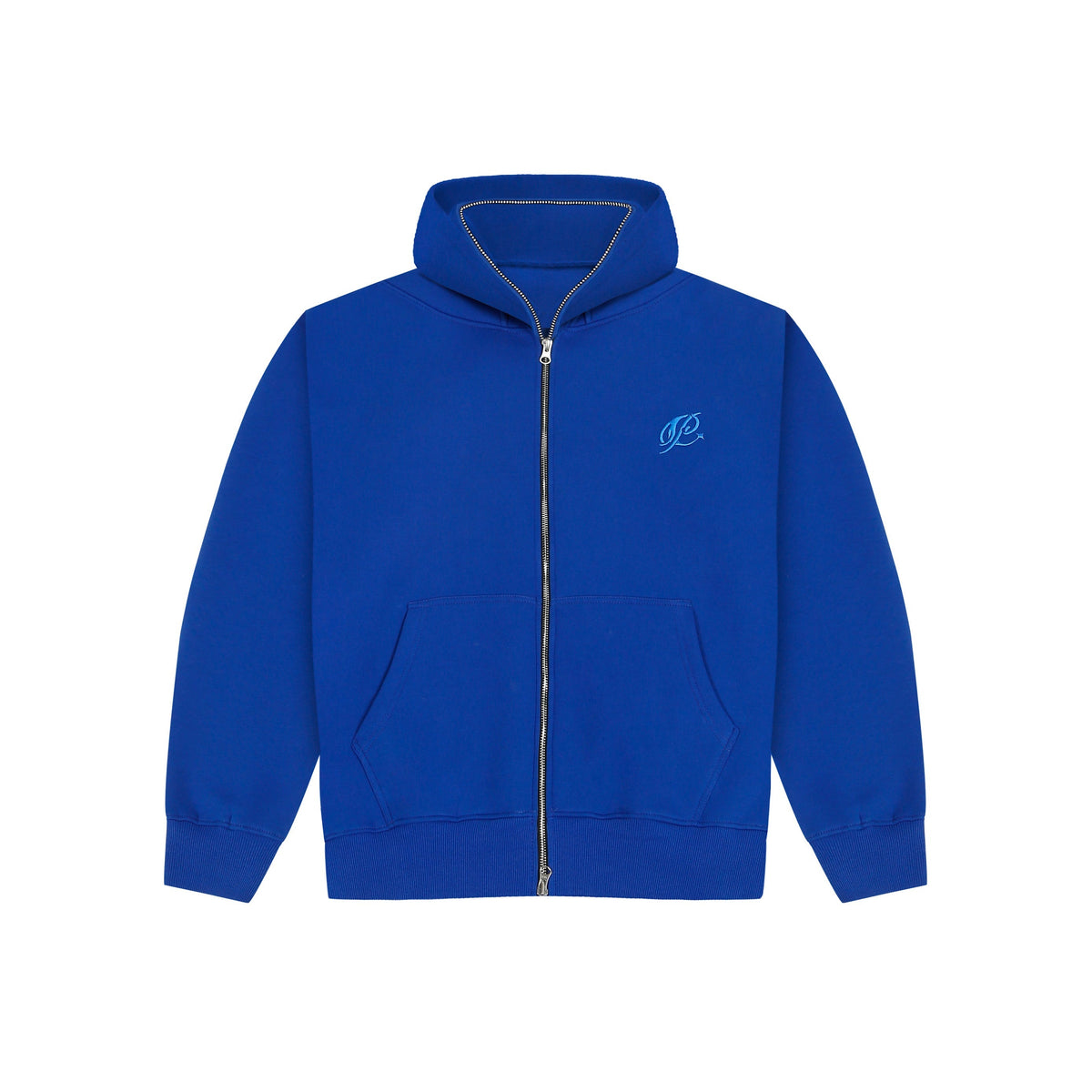 Double Hooded Zipper- Royal Blue