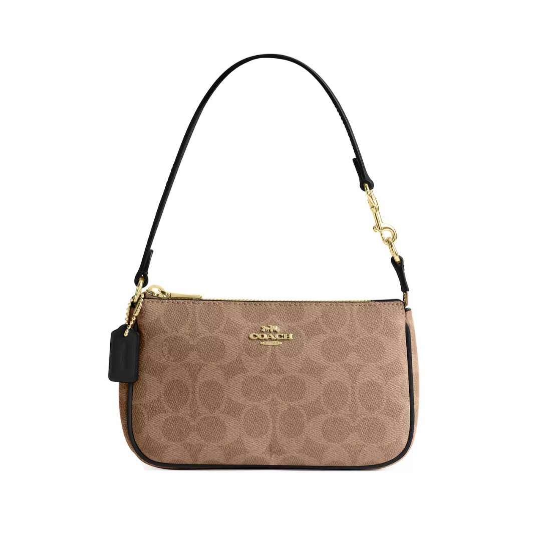 Coach Nolita 19 In Signature Canvas Gold Tan Black
