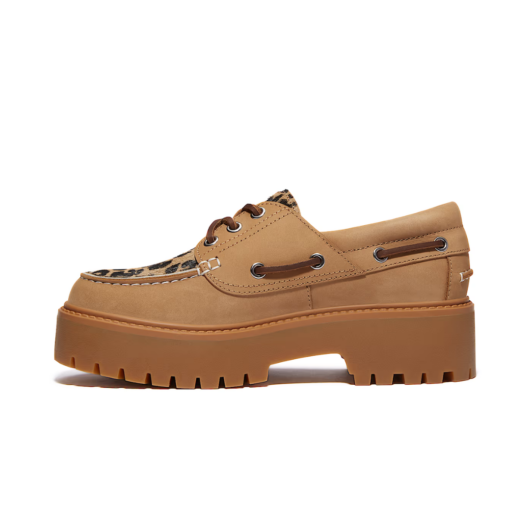 Timberland Stone Street Platform Boat Leopard Print (W)
