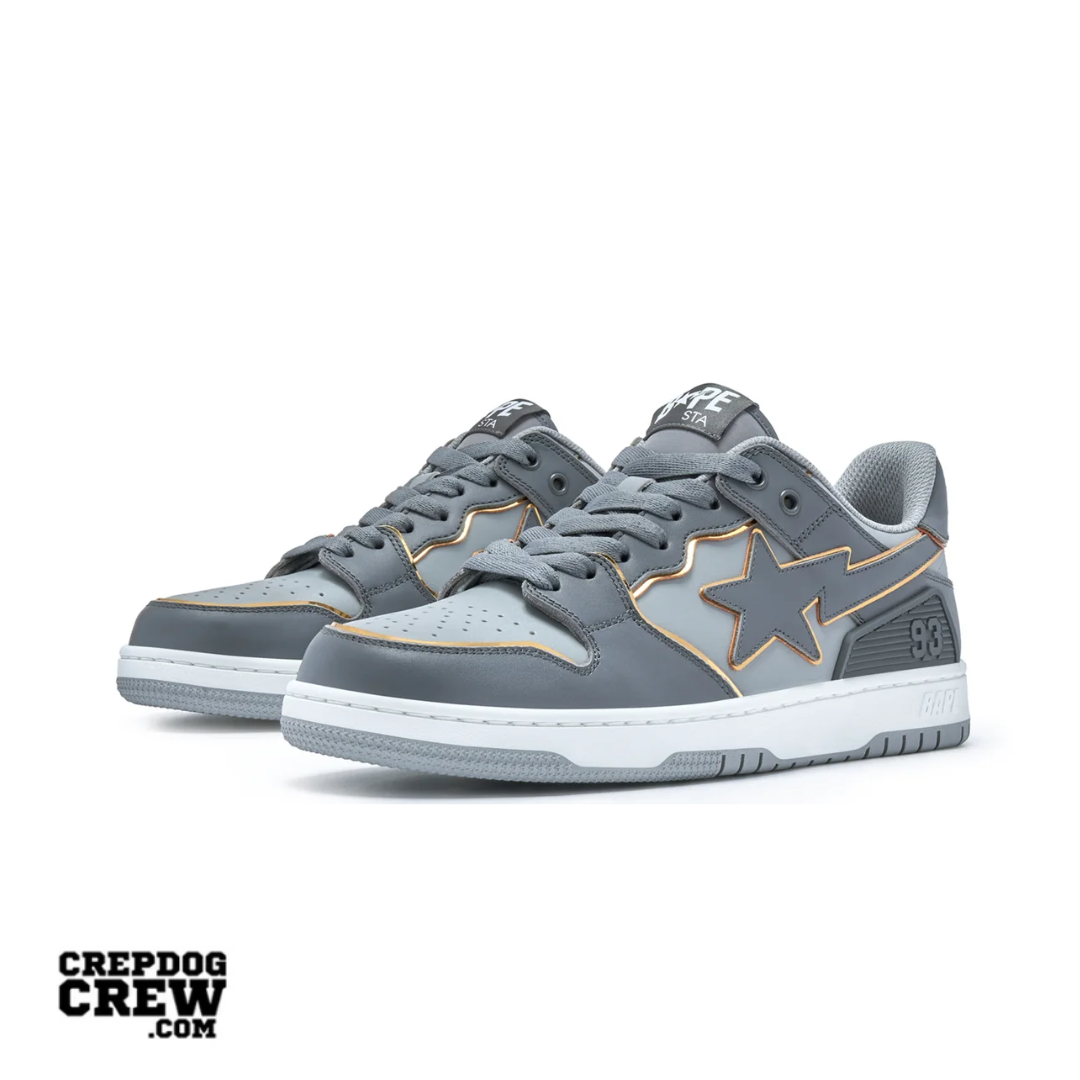 A Bathing Ape Bape SK8 Sta Grey Gold White