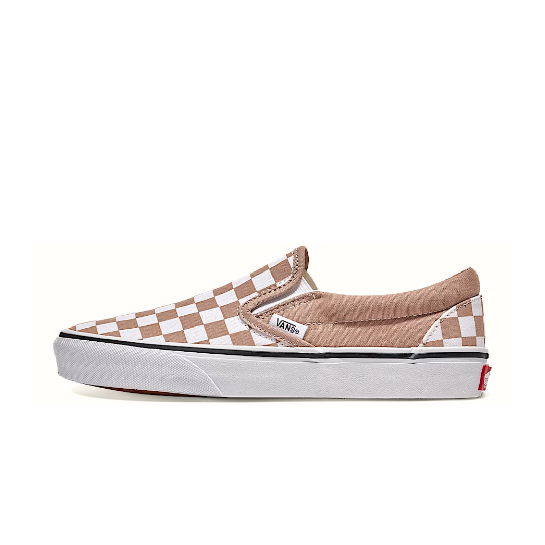 Vans Classic Slip-On Checkerboard Warm Taupe Brown White