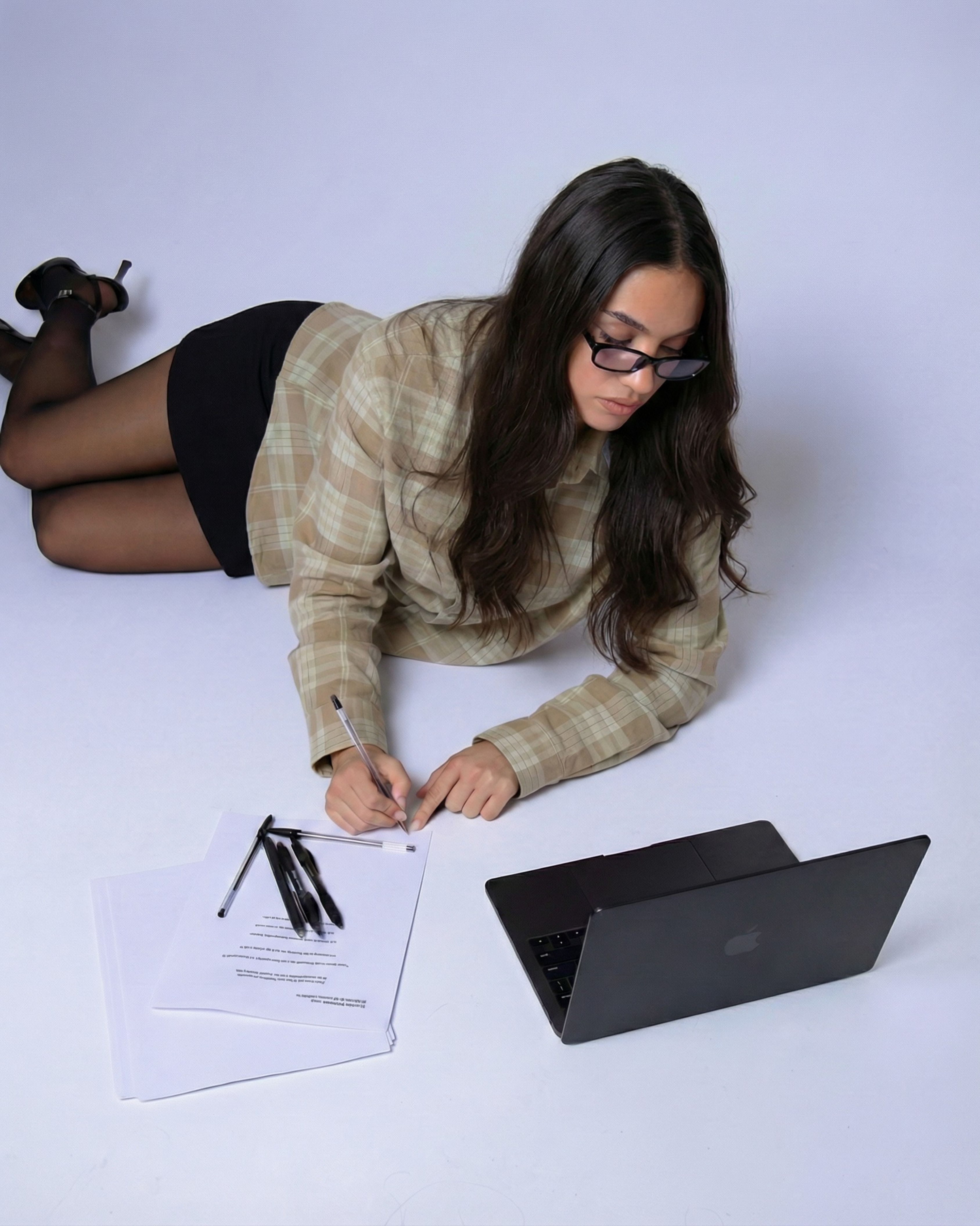 Checkered Shirt Beige