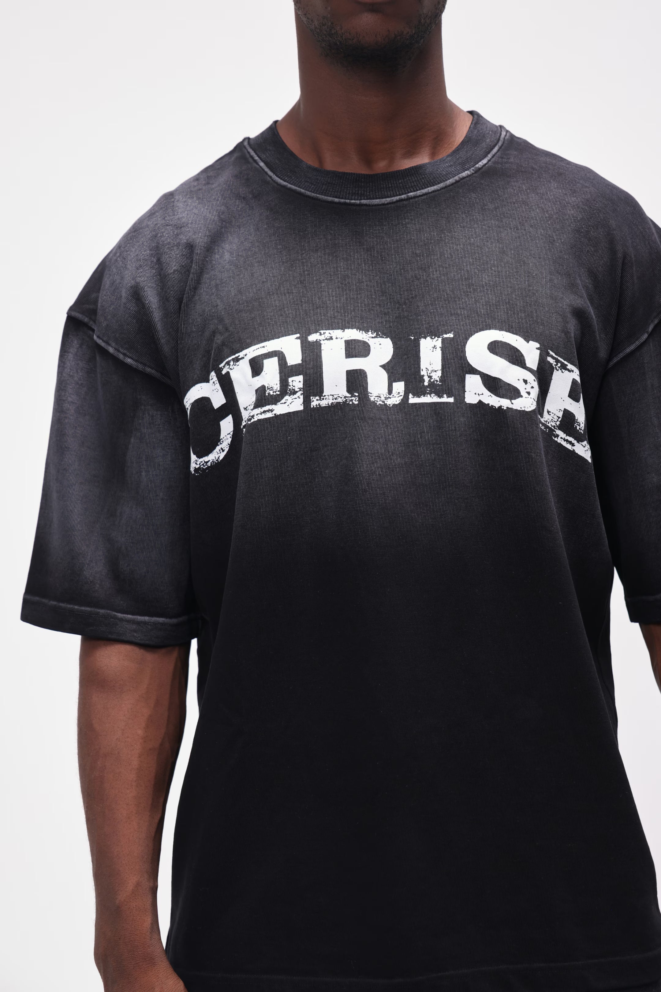 CERISE CHARCOAL FADE TSHIRT