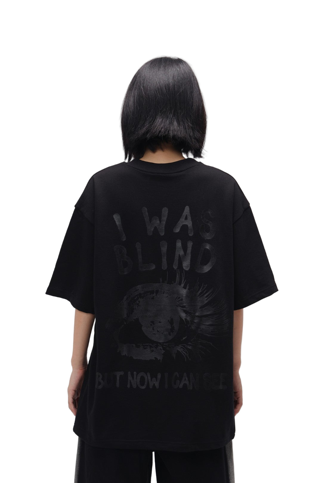 CERISE BLACK I WAS BLIND OVERSIZED TEE