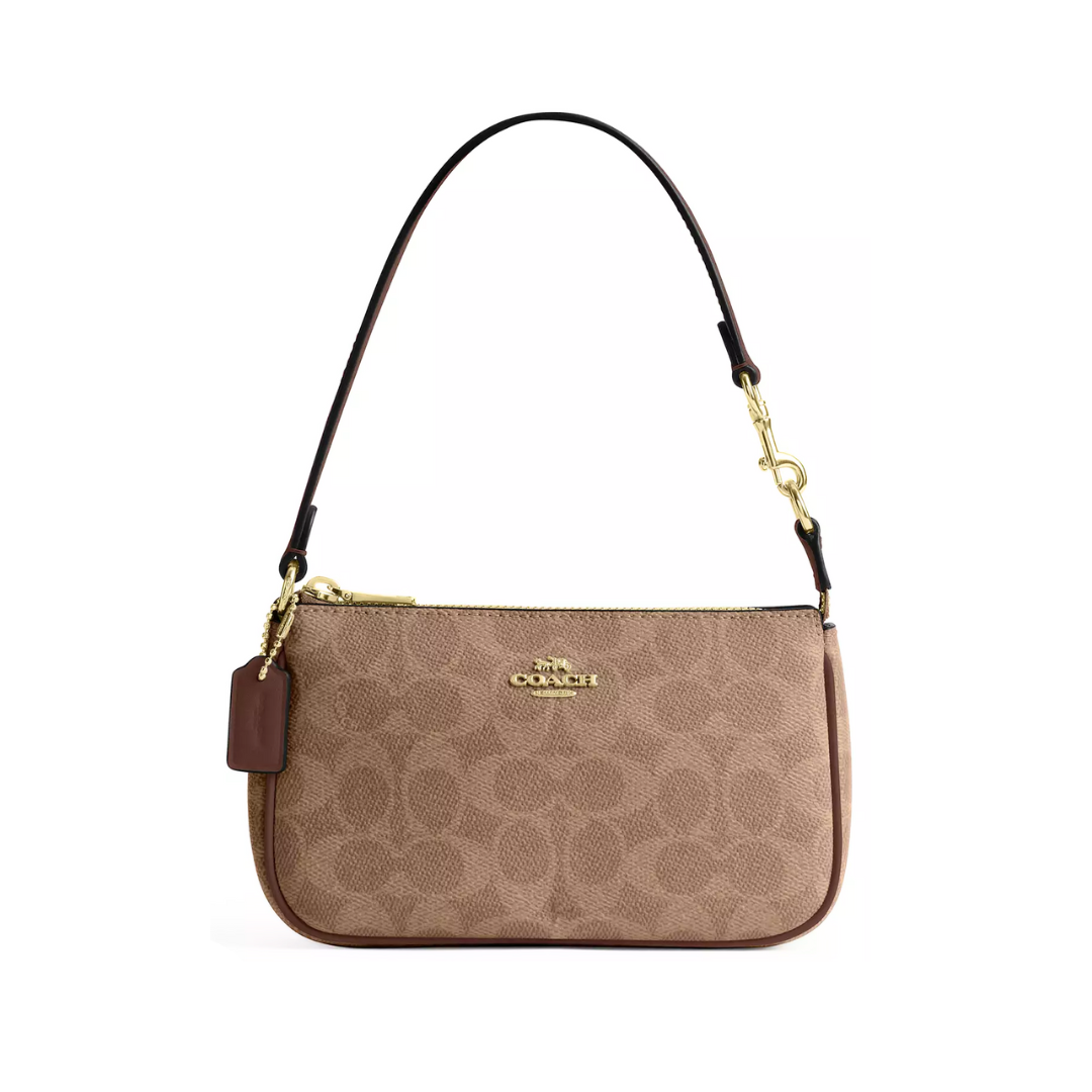 Coach Nolita 19 In Signature Canvas Gold Tan Brown