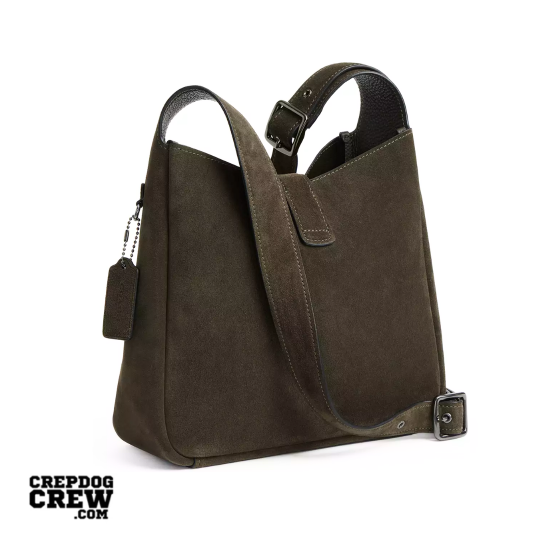 COACH Hadley Convertible Crossbody Bag suede Gunmetal