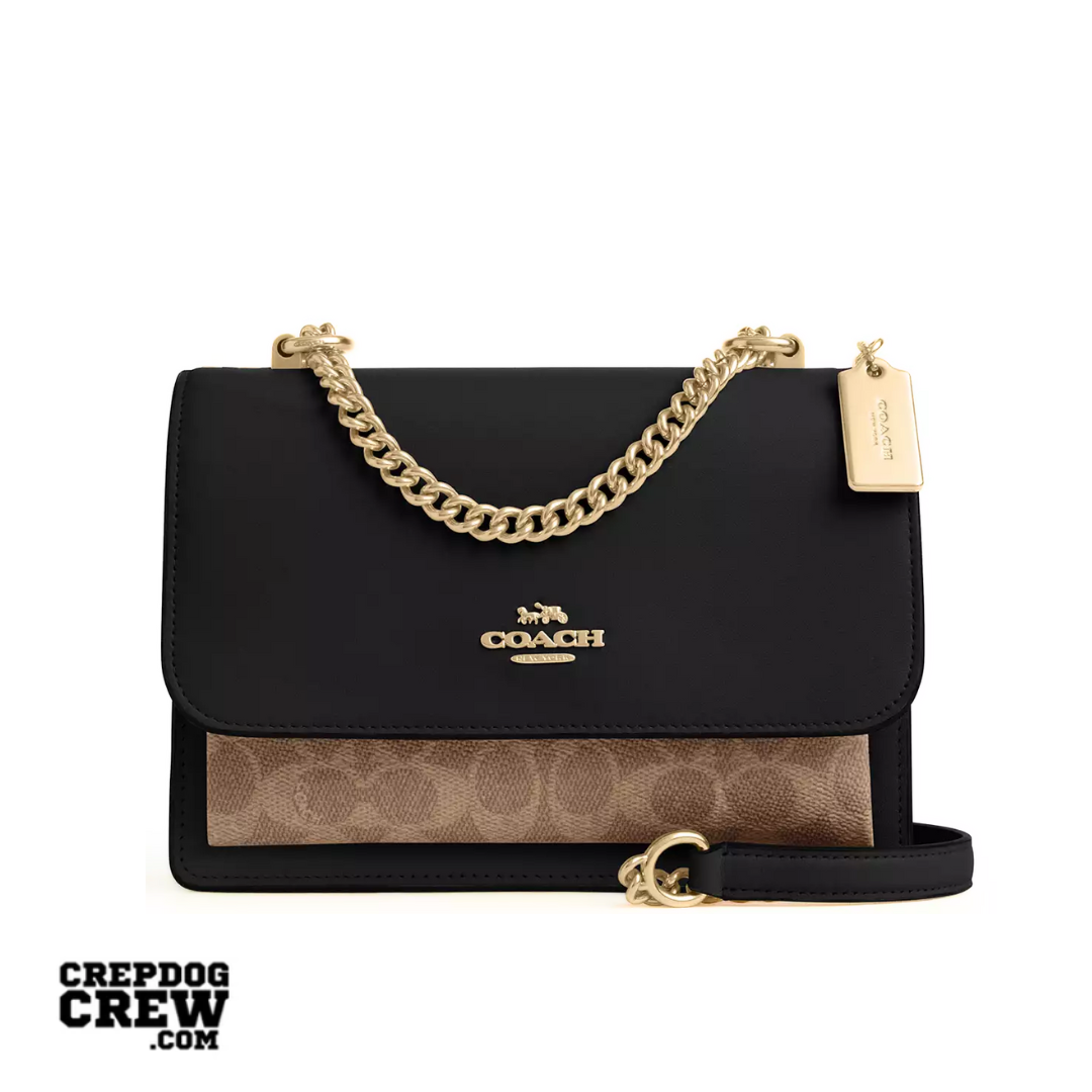COACH Klare Crossbody Bag In Signature Canvas Gold Tan Black Multi