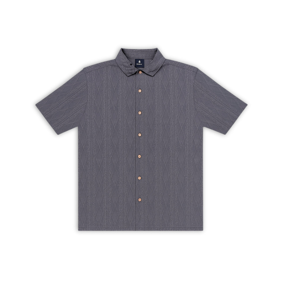 DARK GREY KNIT HALF SLEEVES SHIRT