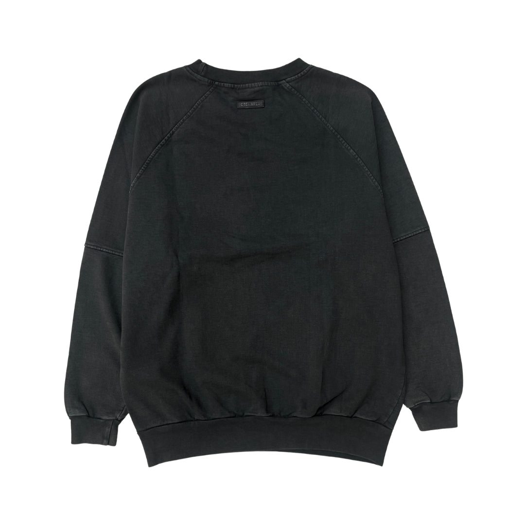 OVERDYED RAGLAN SLEEVED SWEATSHIRT (BLACK)