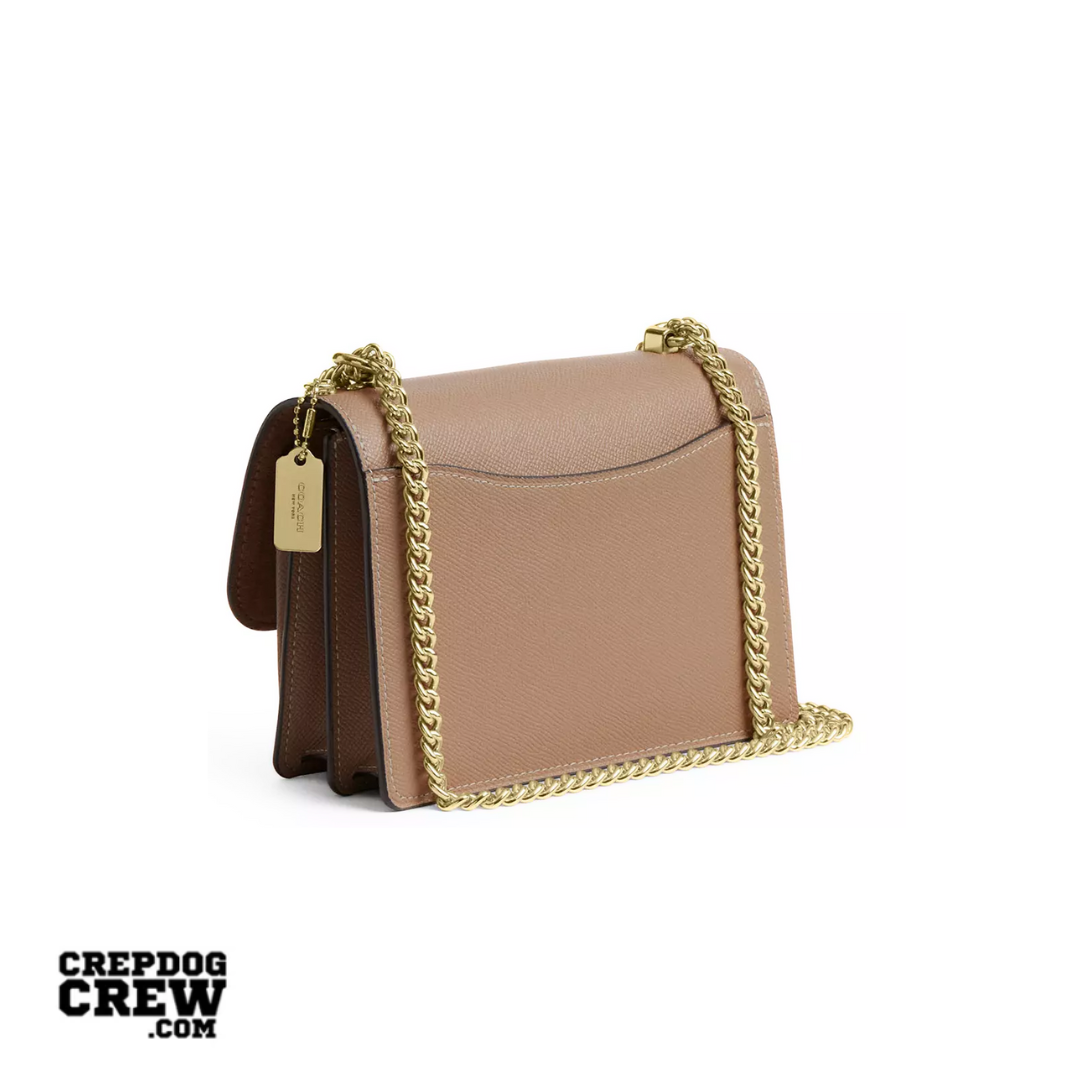 Coach Mini Klare Crossbody Bag crossgrain leather Gold Taupe