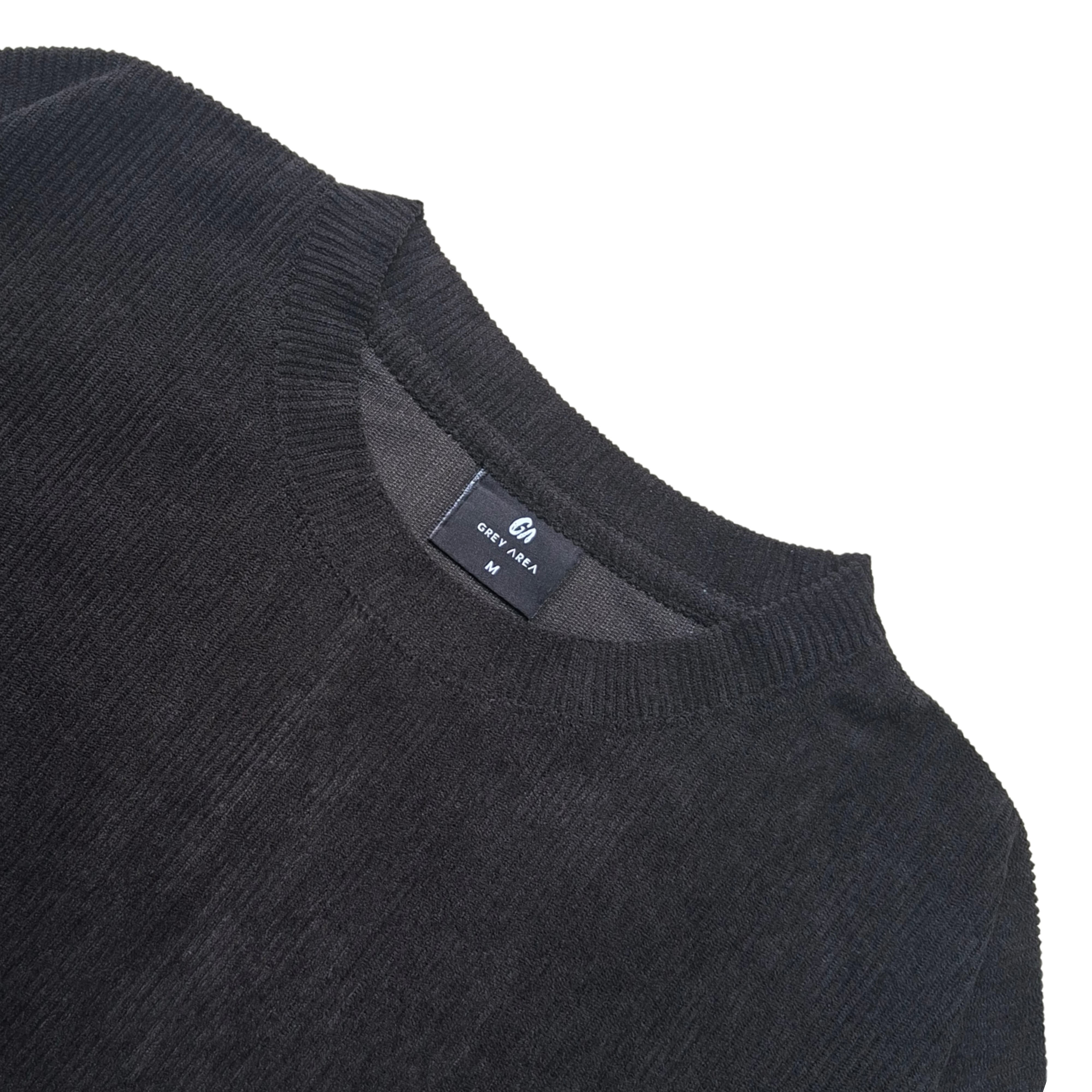 BLACK CORDUROY TSHIRT