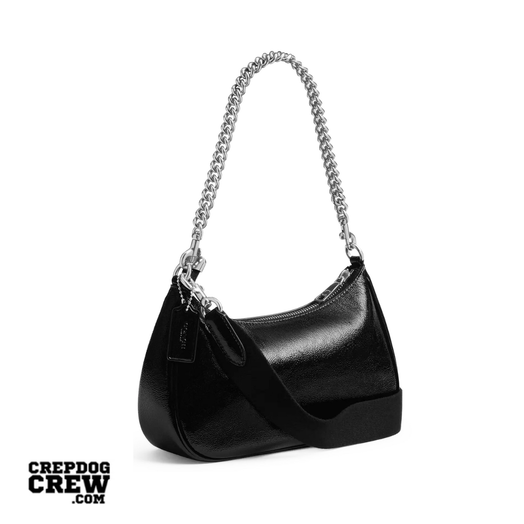 COACH Teri Shoulder Bag With Pouch crinkle leather Silver