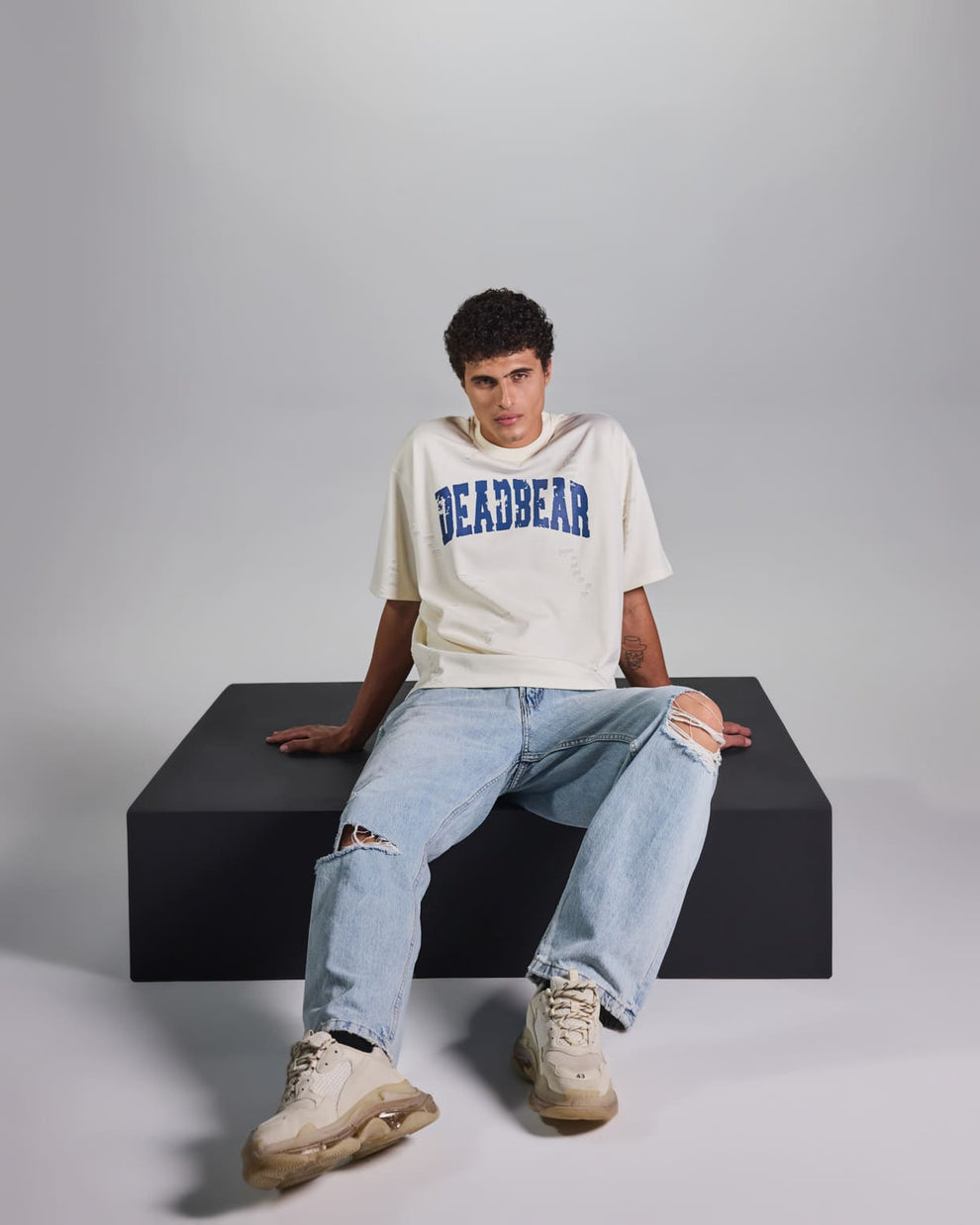 Distressed Cream White Tee 2.0