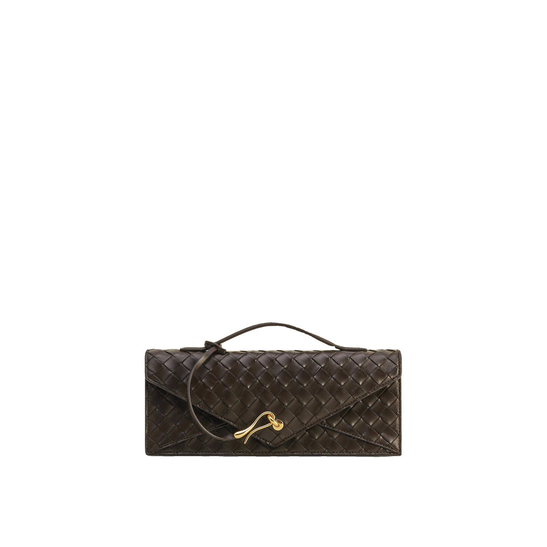 JW PEI Celeste Woven Textured Envelope Top Handle Bag - Dark Brown