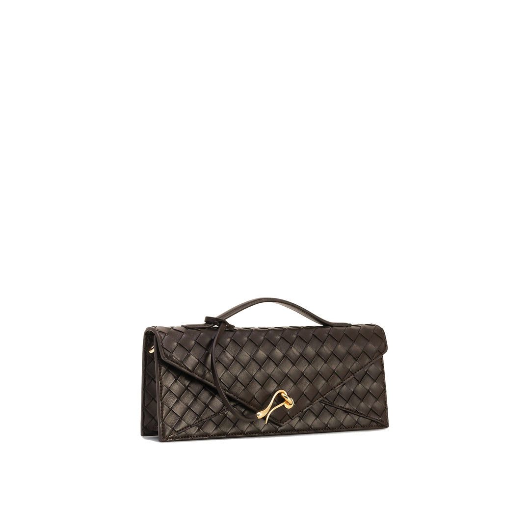 JW PEI Celeste Woven Textured Envelope Top Handle Bag - Dark Brown