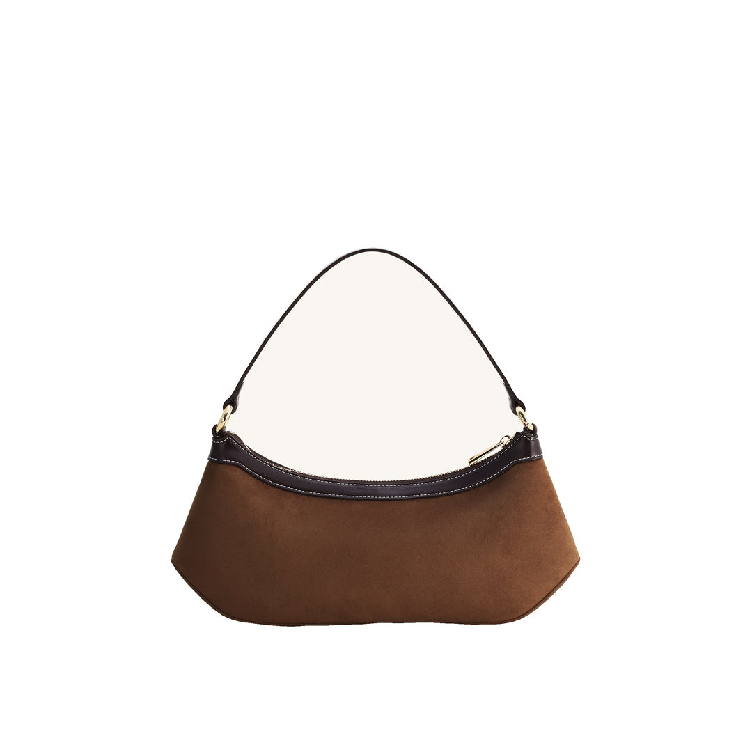 JW PEI Lily Faux Suede Shoulder Bag - Dark Brown