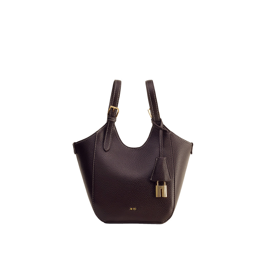 JW PEI Ines Padlock Tote Bag - Dark Brown