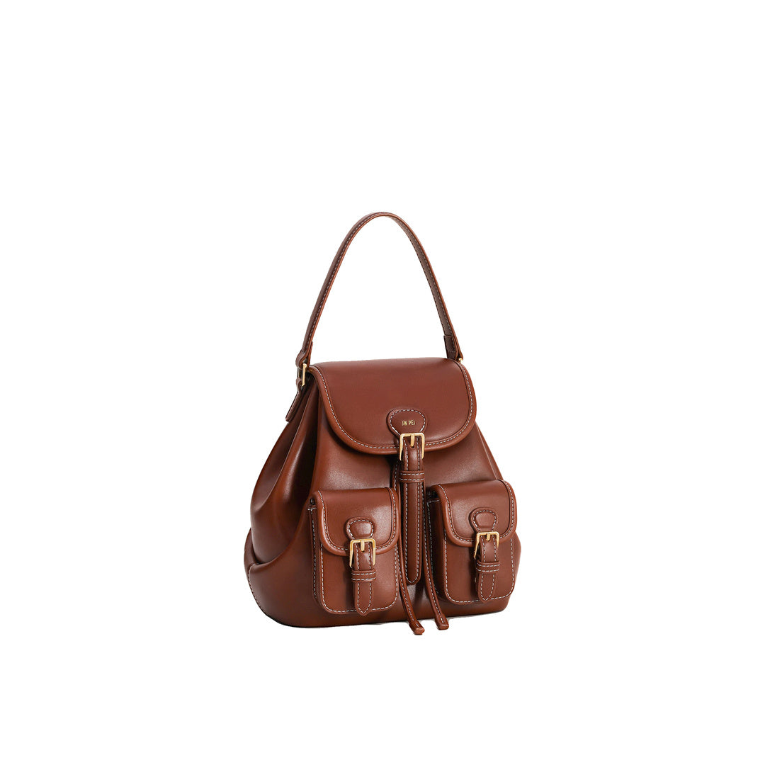 JW PEI Harper Buckle Pocket Backpack - Dark Brown