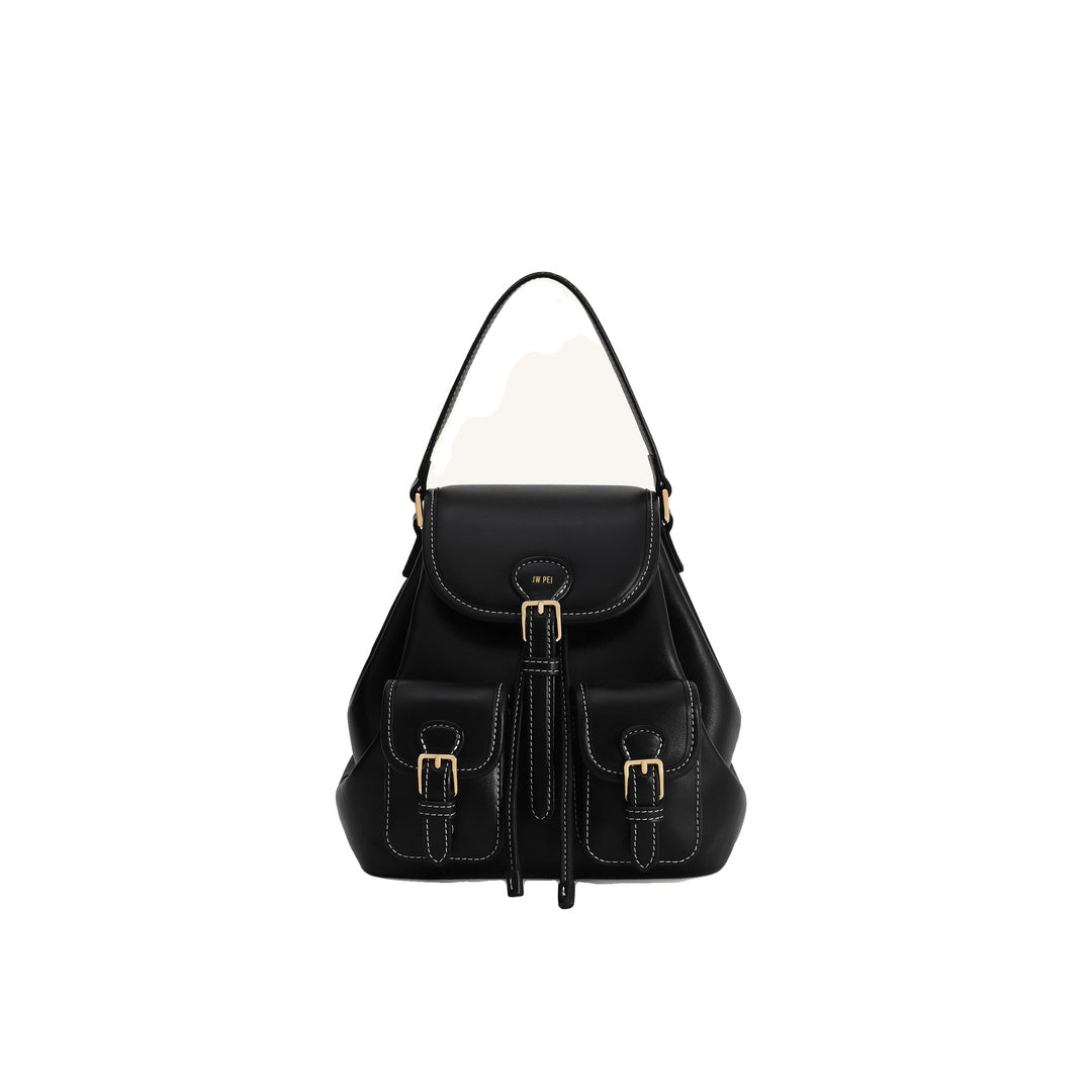 JW PEI Harper Buckle Pocket Backpack - Black