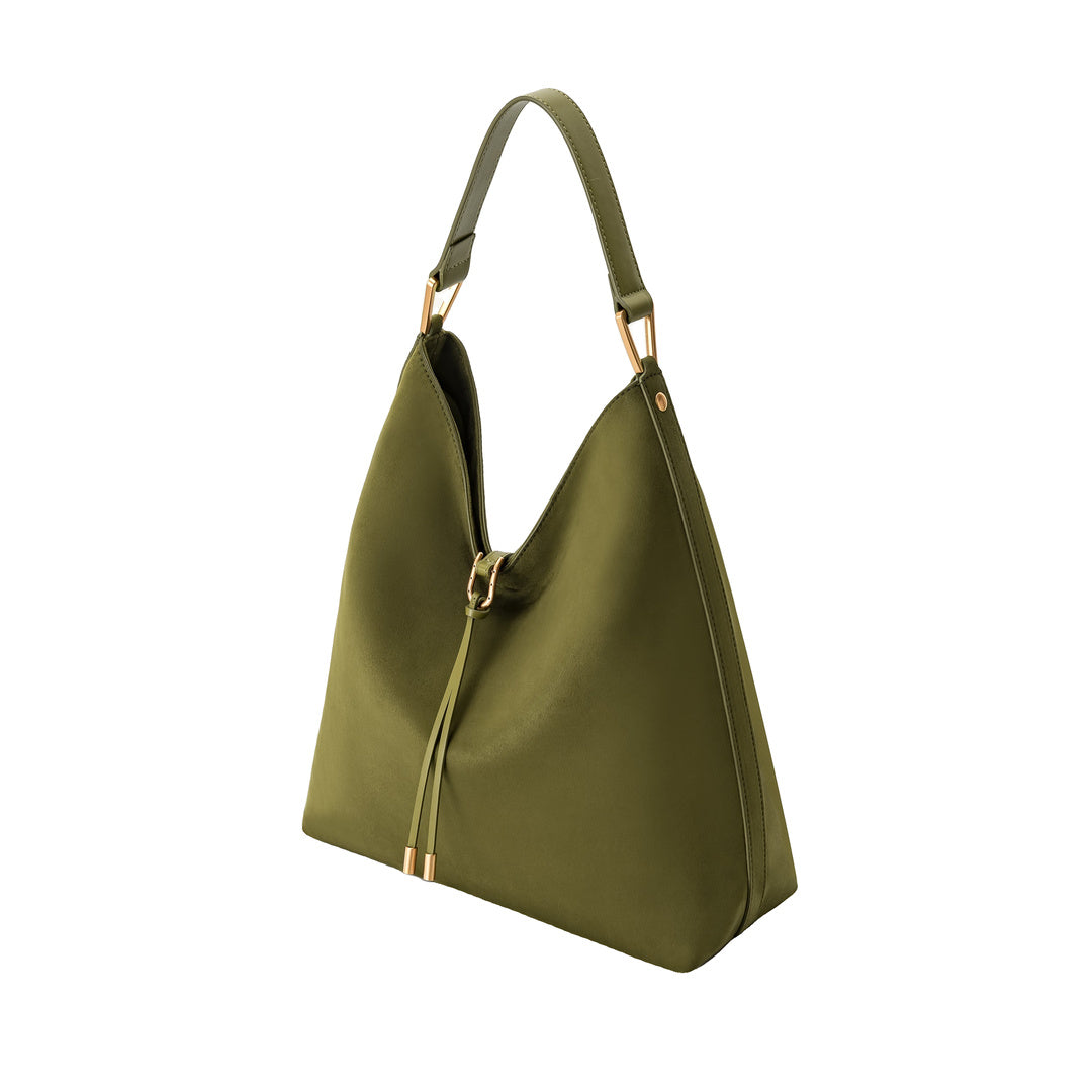 JW PEI Aria Faux Suede Shoulder Bag - Dark Olive