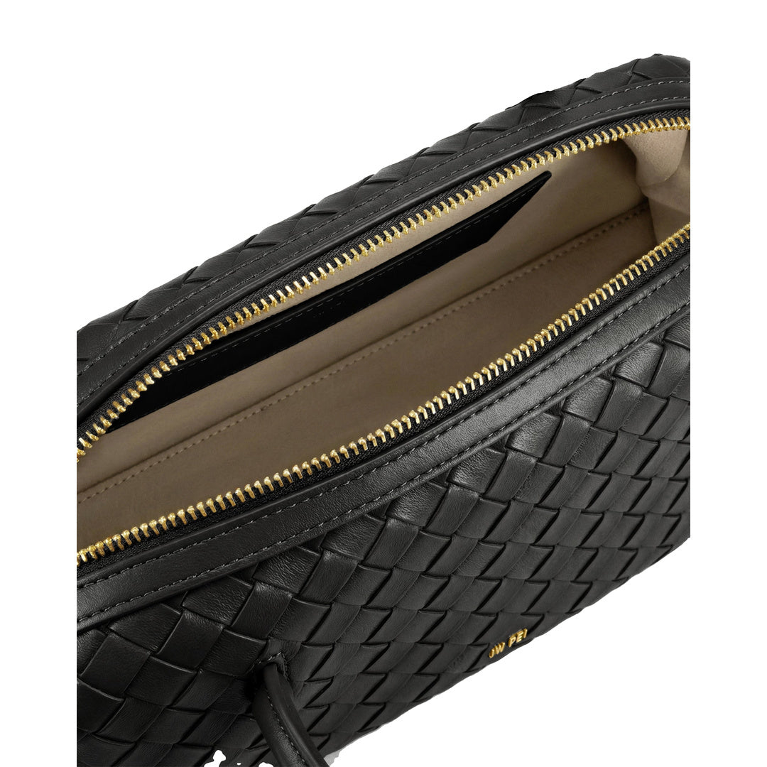 JW PEI Aveline Woven Textured Shoulder Bag - Black