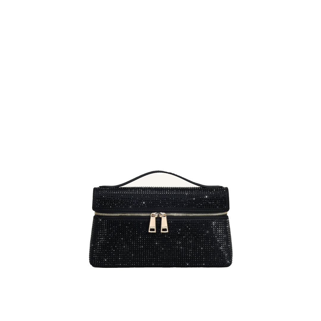 JW PEI Thea Artificial Crystal Top Handle Bag - Black