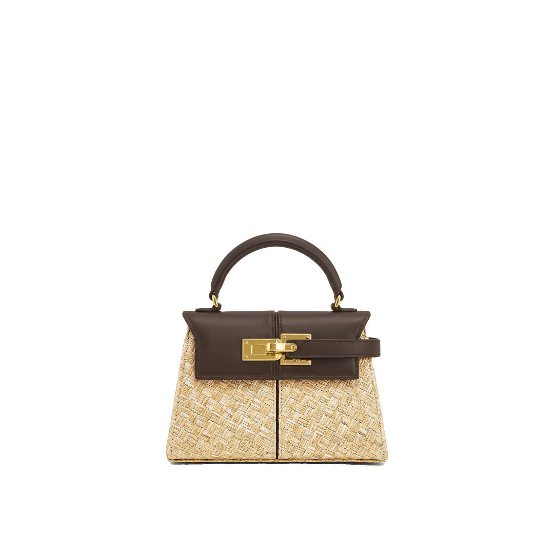 JW PEI Elise Faux Straw Handbag - Brown
