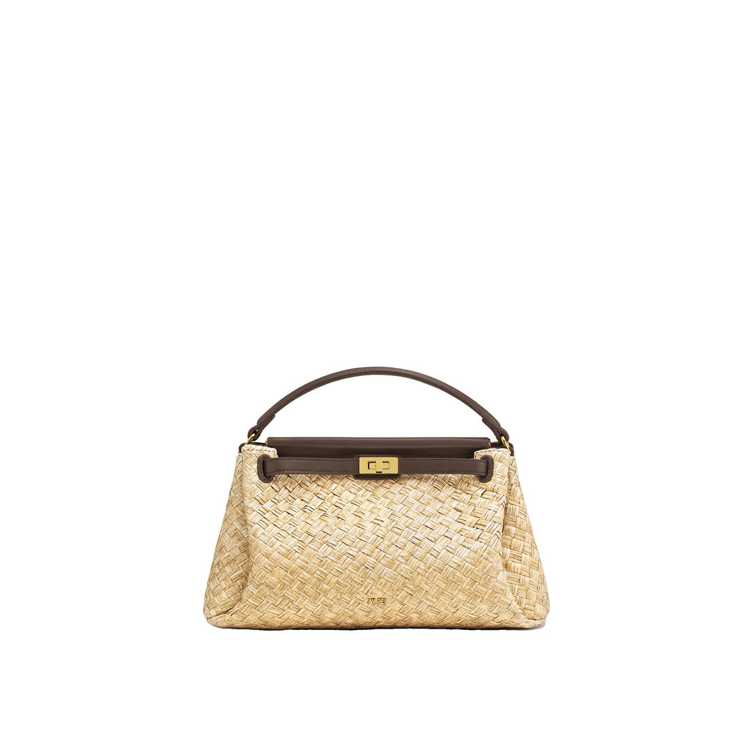 JW PEI Carmen Faux Straw Top Handle Bag - Brown
