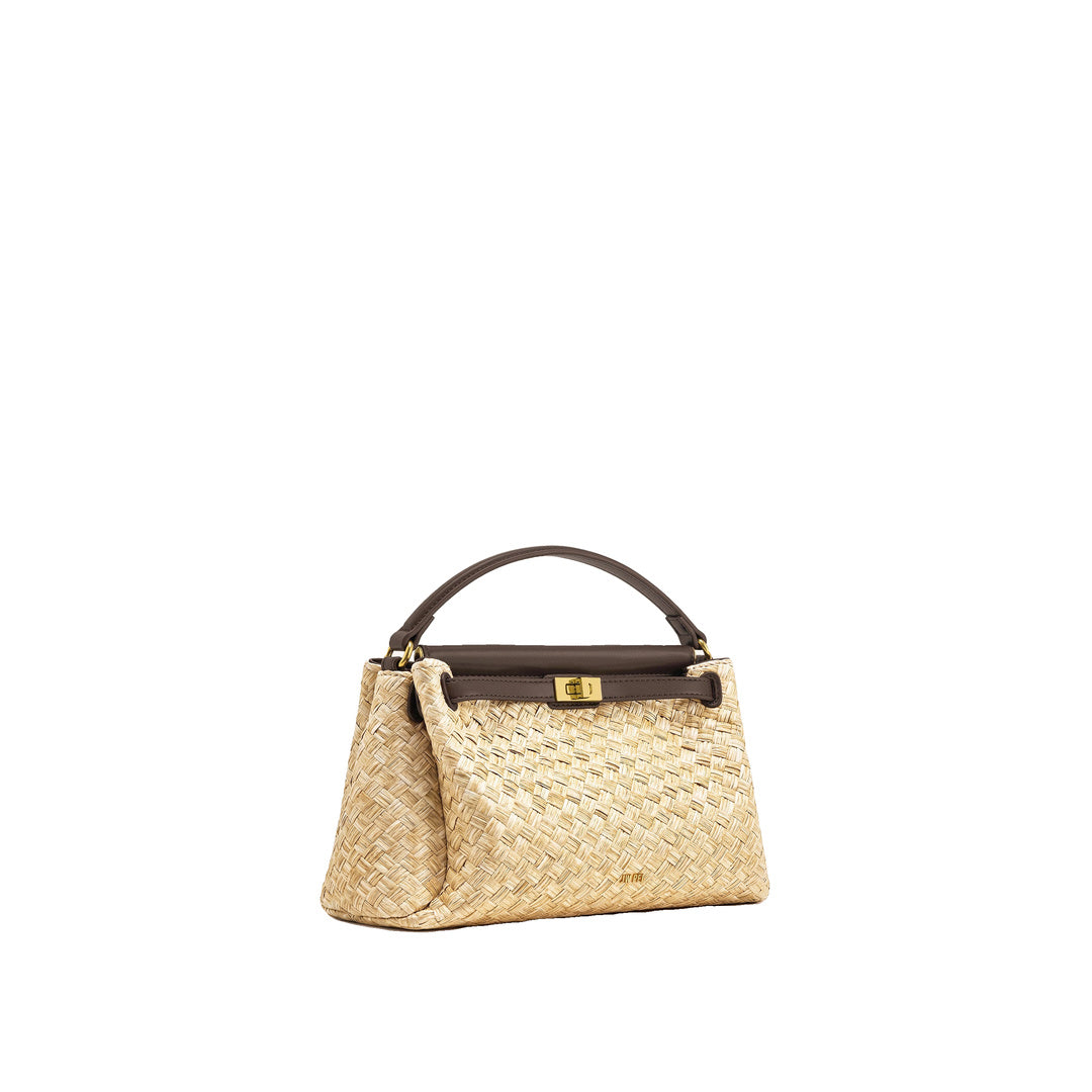 JW PEI Carmen Faux Straw Top Handle Bag - Brown