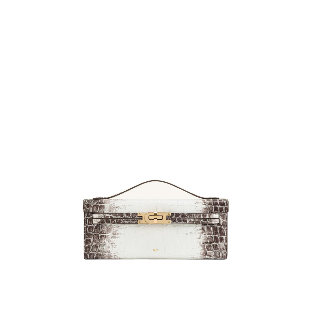 JW PEI Bria Structured Top Handle Bag - White Croc