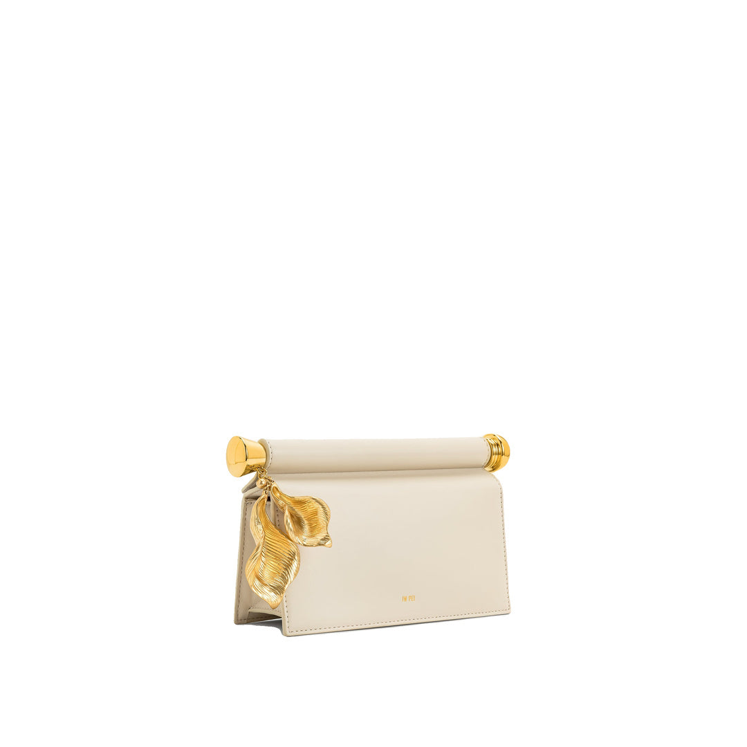 JW PEI Holly Metal Pendant Embellished Clutch - White