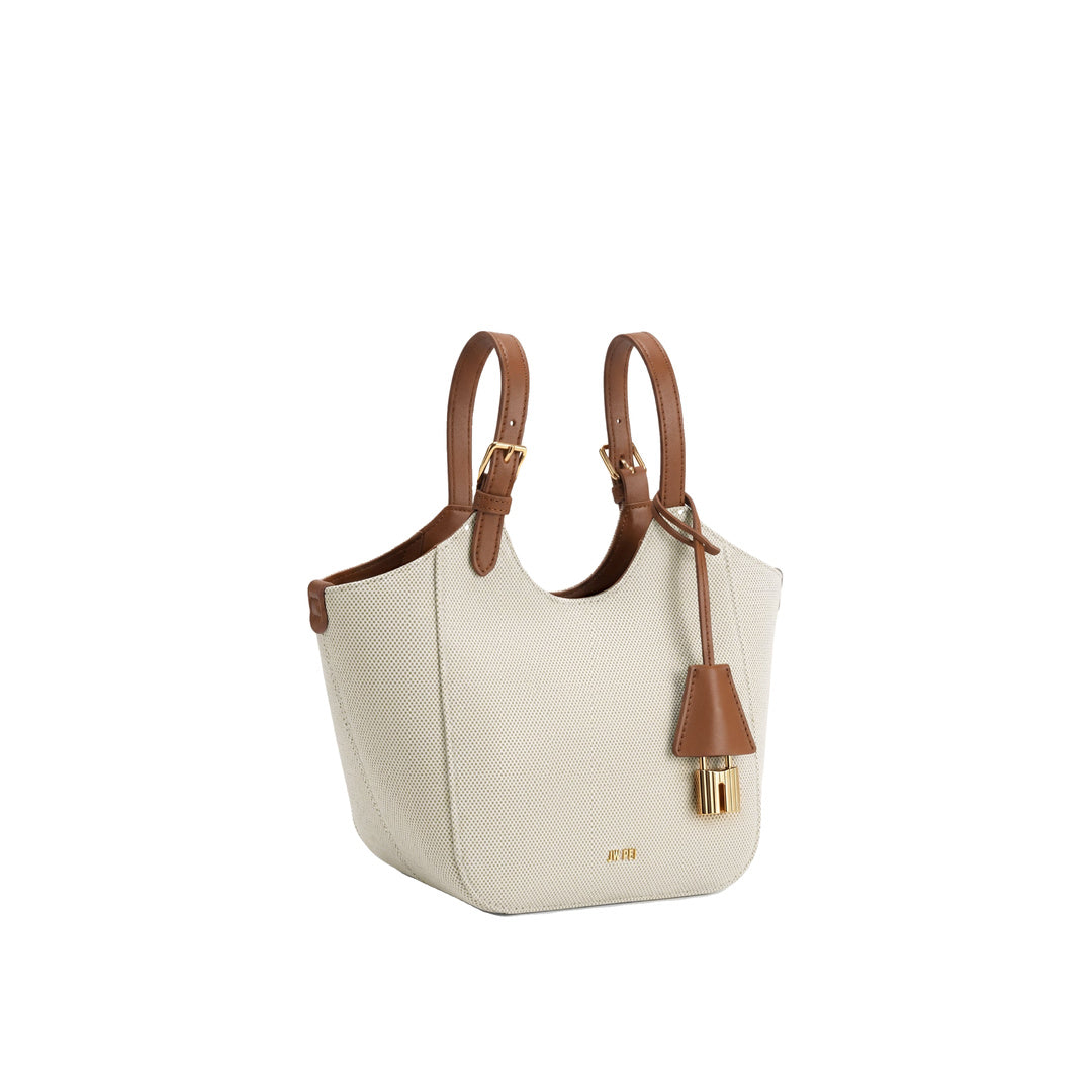 JW PEI Ines Padlock Tote Bag - Brown Canvas