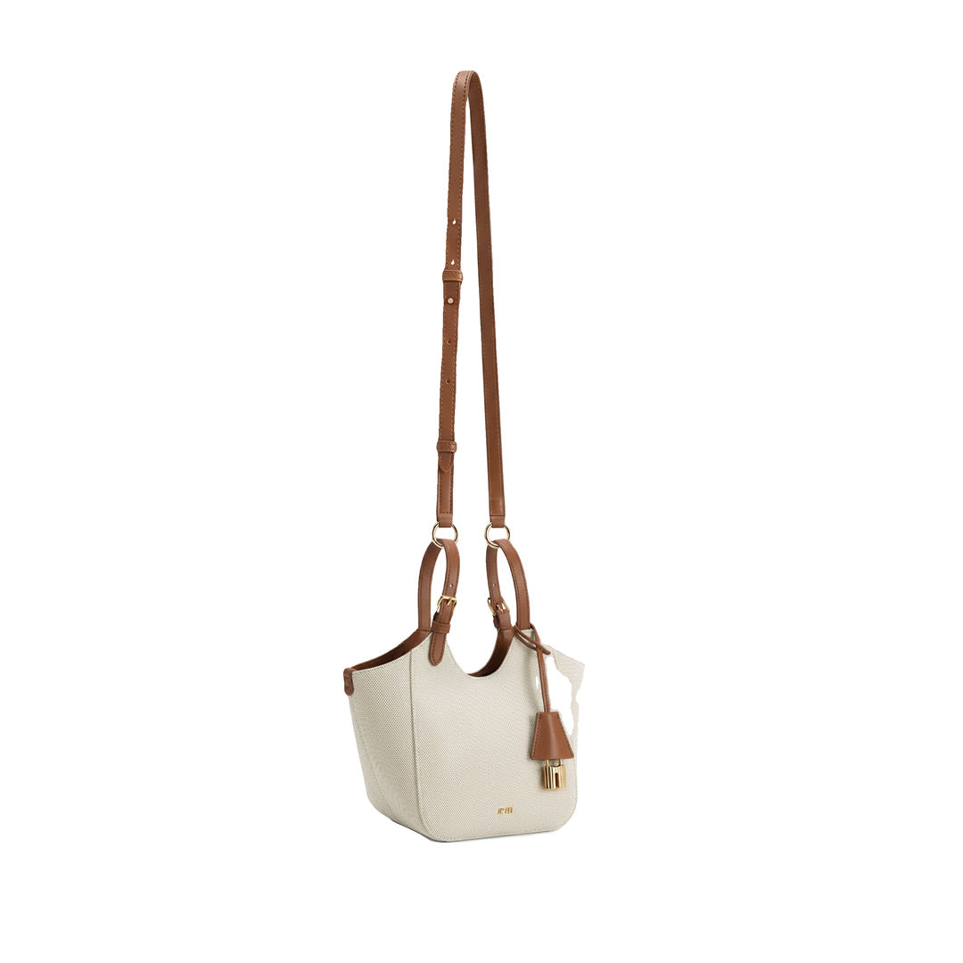JW PEI Ines Padlock Tote Bag - Brown Canvas