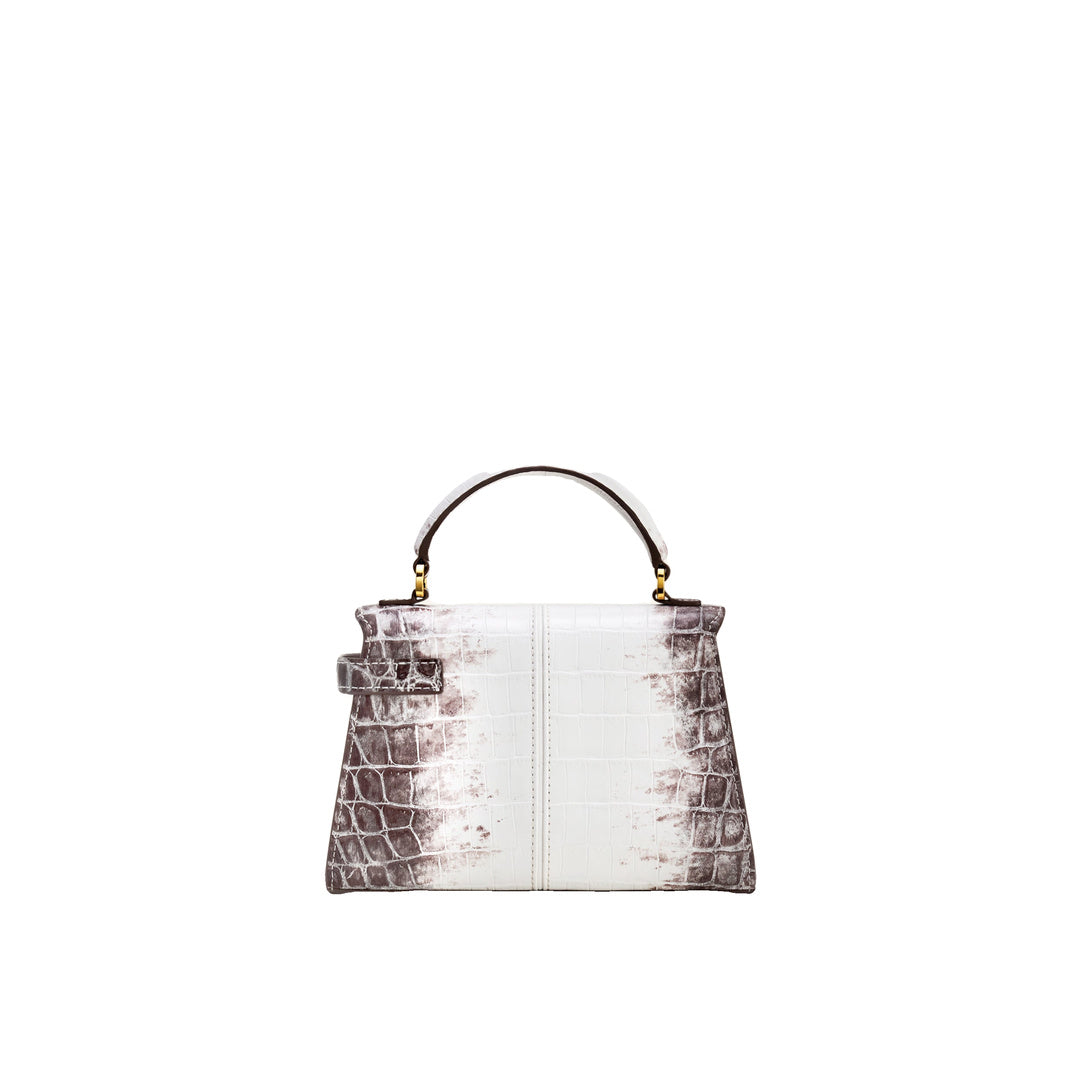 JW PEI Elise Top Handle Bag - White Croc