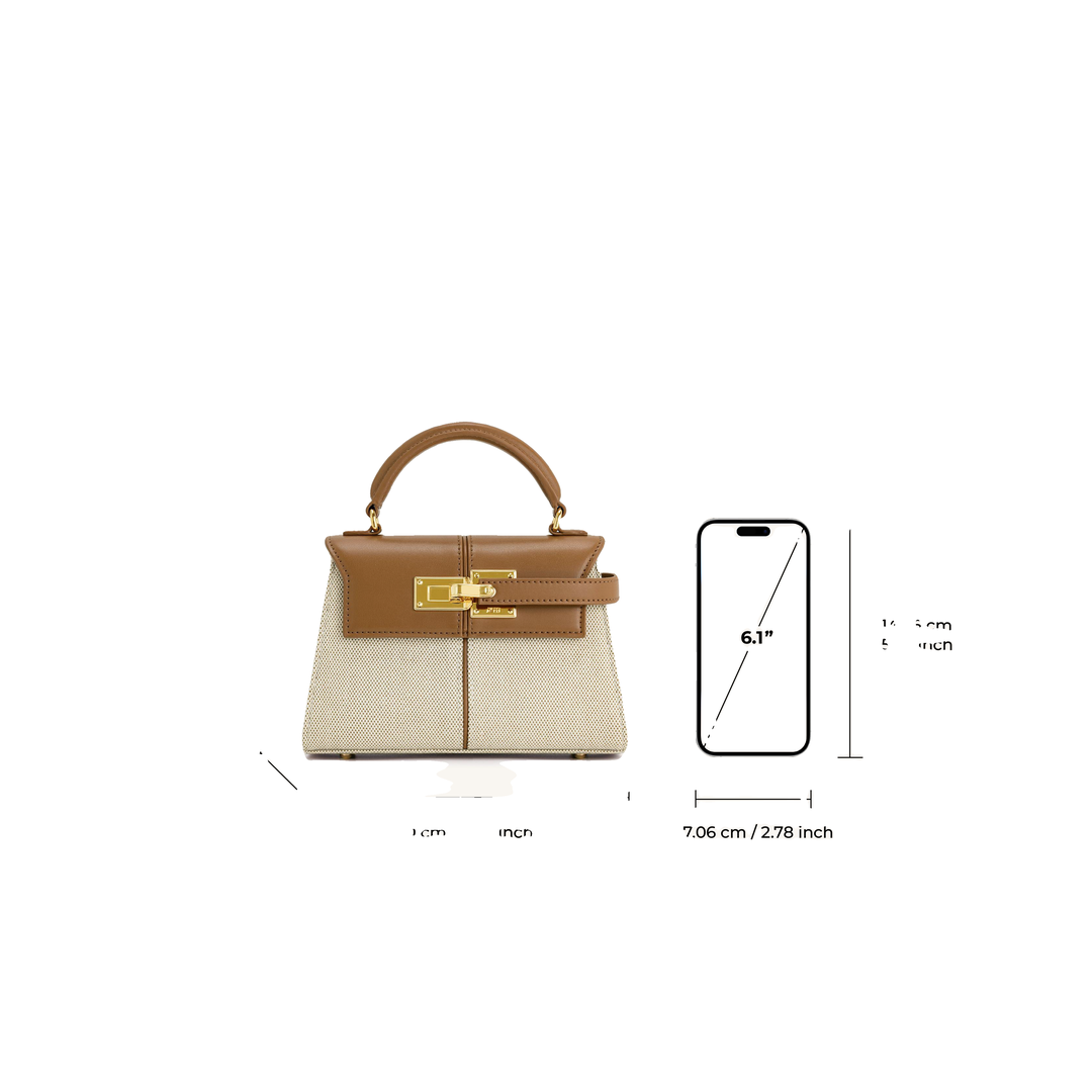 JW PEI Elise Top Handle Bag - Brown Canvas