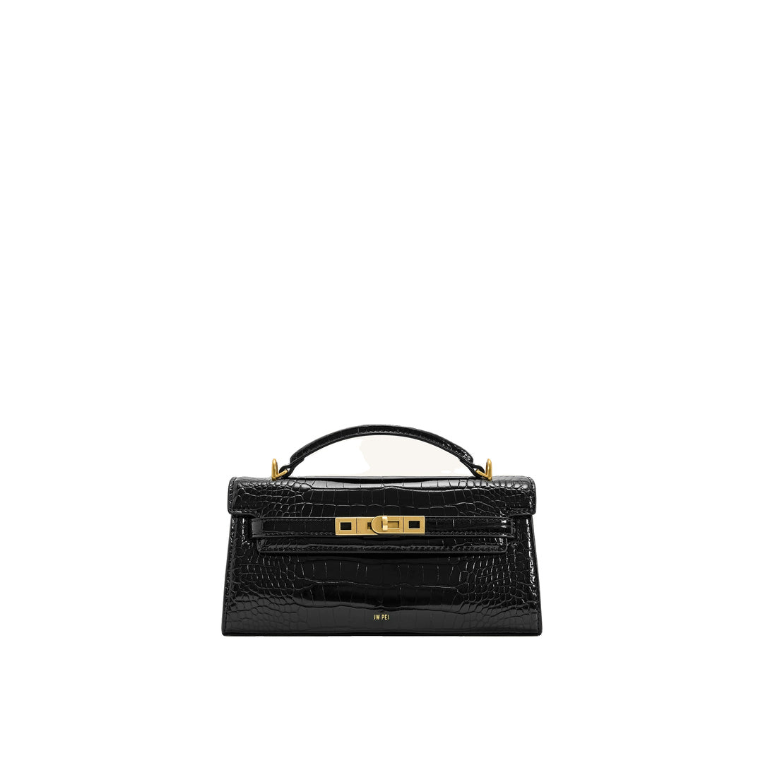 JW PEI Noor Top Handle Bag - Black Croc