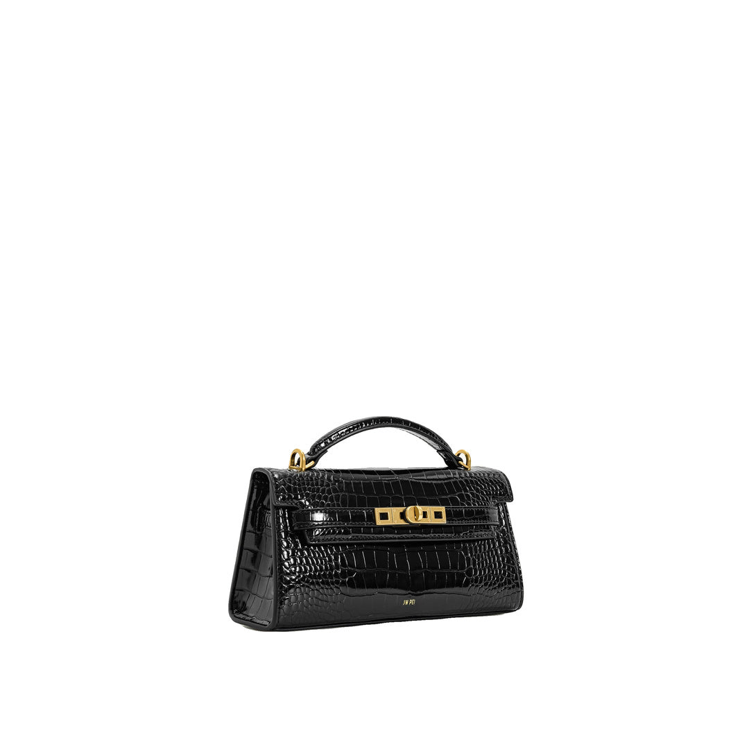 JW PEI Noor Top Handle Bag - Black Croc