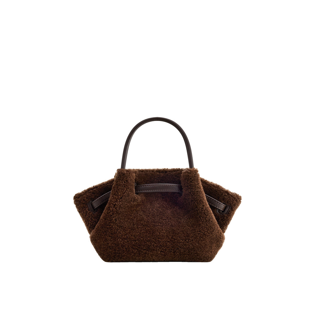 JW PEI Hana Mini Faux Fur Tote Bag - Dark Brown