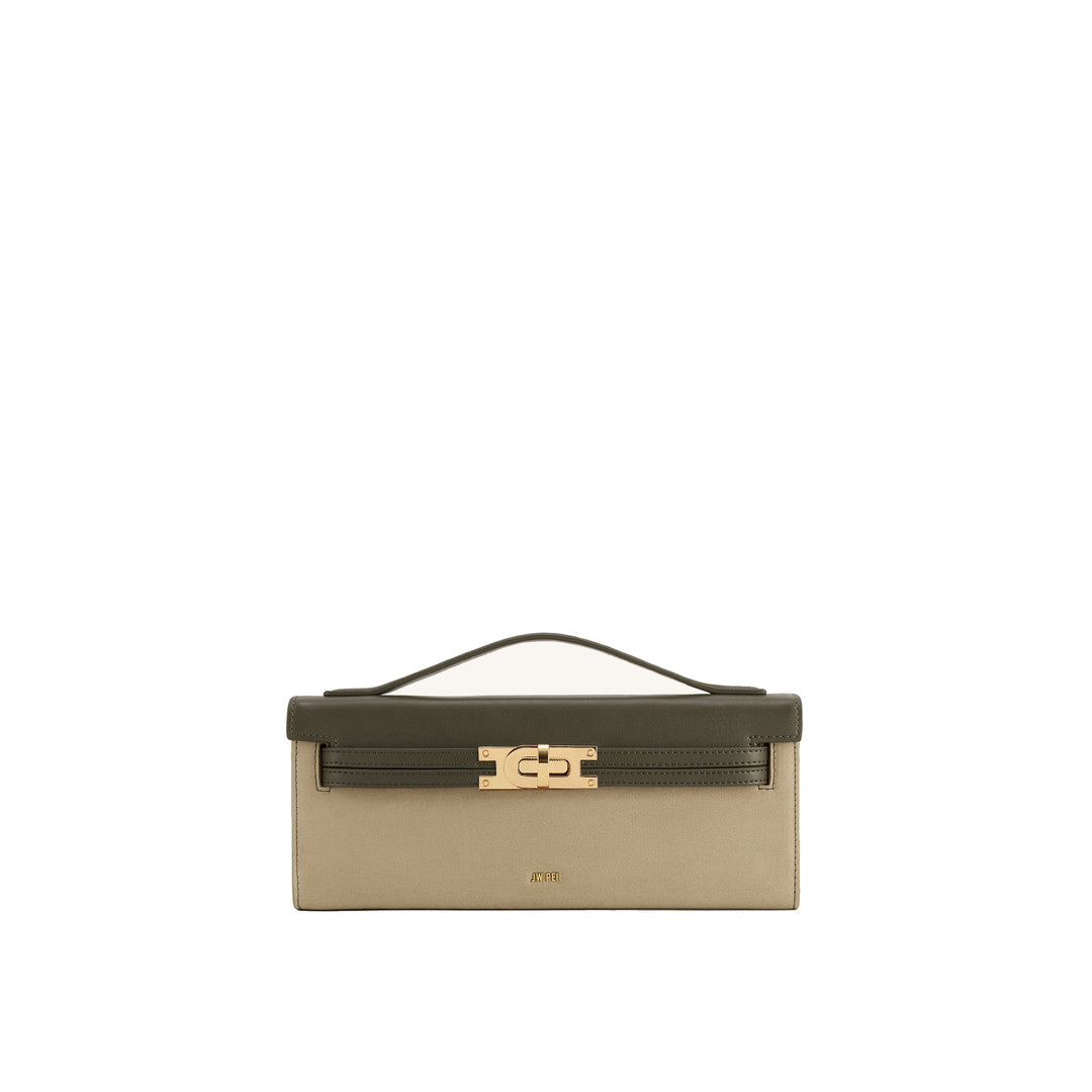 JW PEI Bria Faux Suede Structured Top Handle Bag - Dark Olive