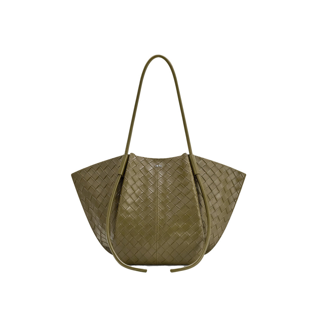 JW PEI Nala Wide Weave Texture Tote Bag - Olive Green