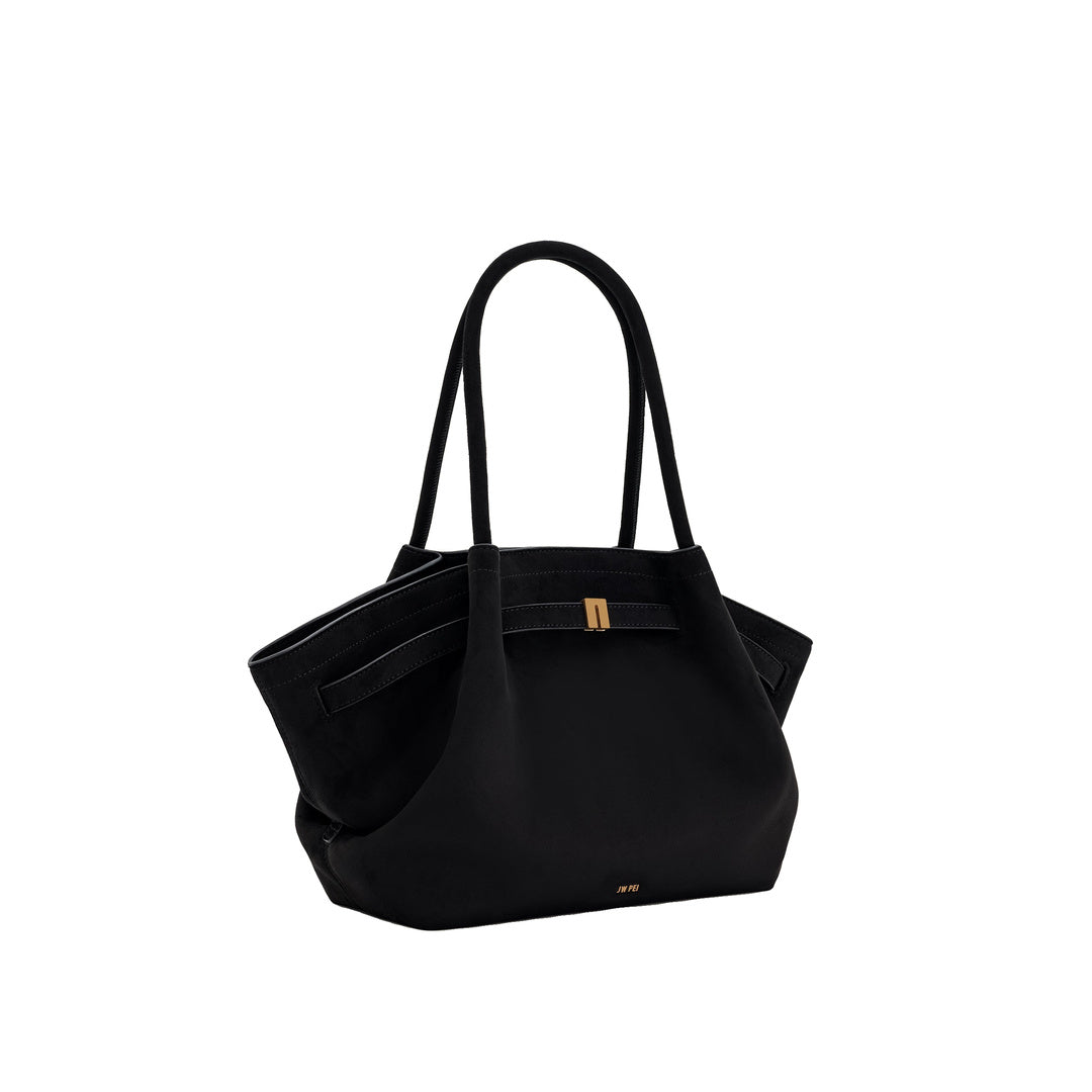 JW PEI Hana Medium Faux Suede Tote Bag - Black