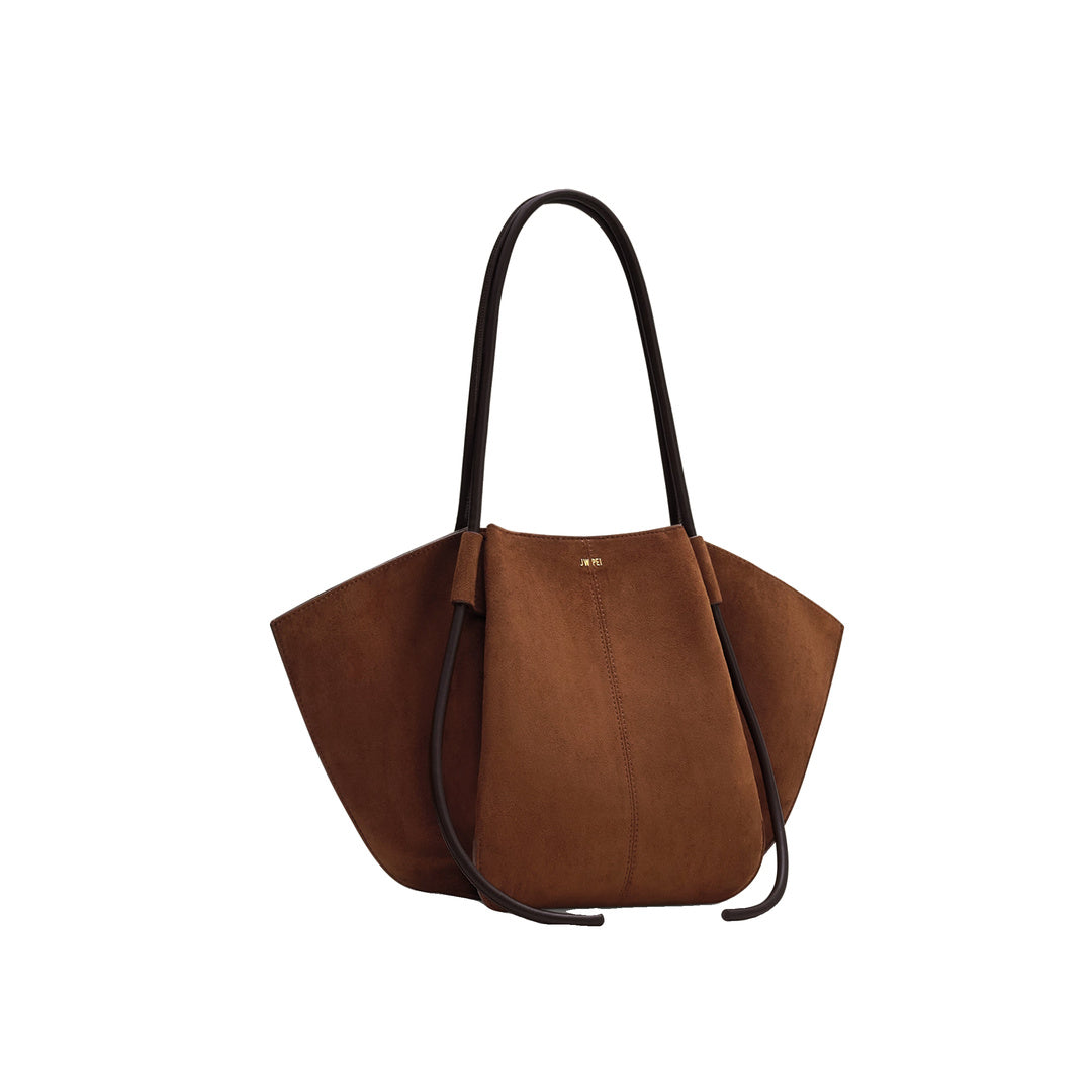 JW PEI Nala Faux Suede Wide Tote Bag - Brown