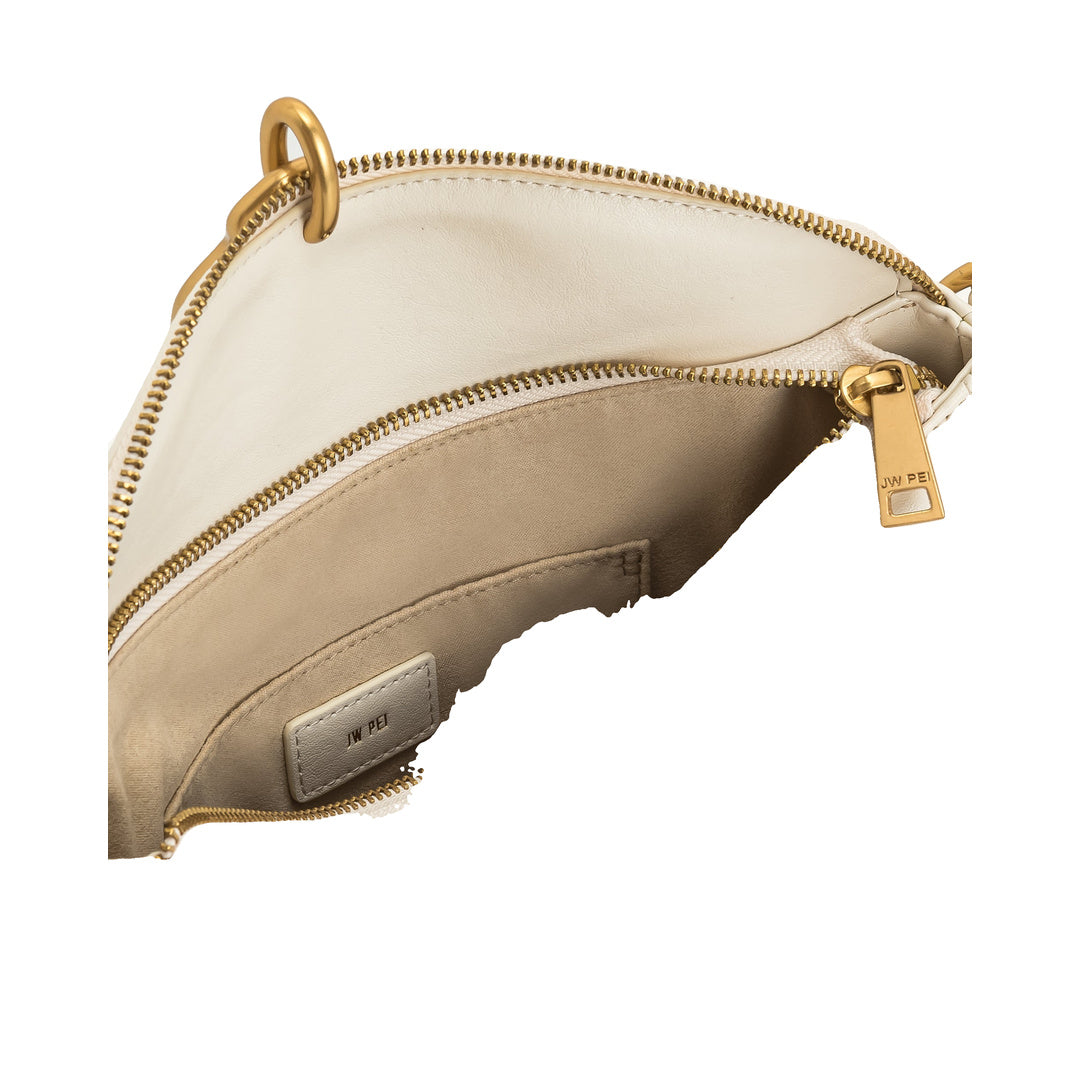 JW PEI Jayla Metal Pendant Embellished Shoulder Bag - White