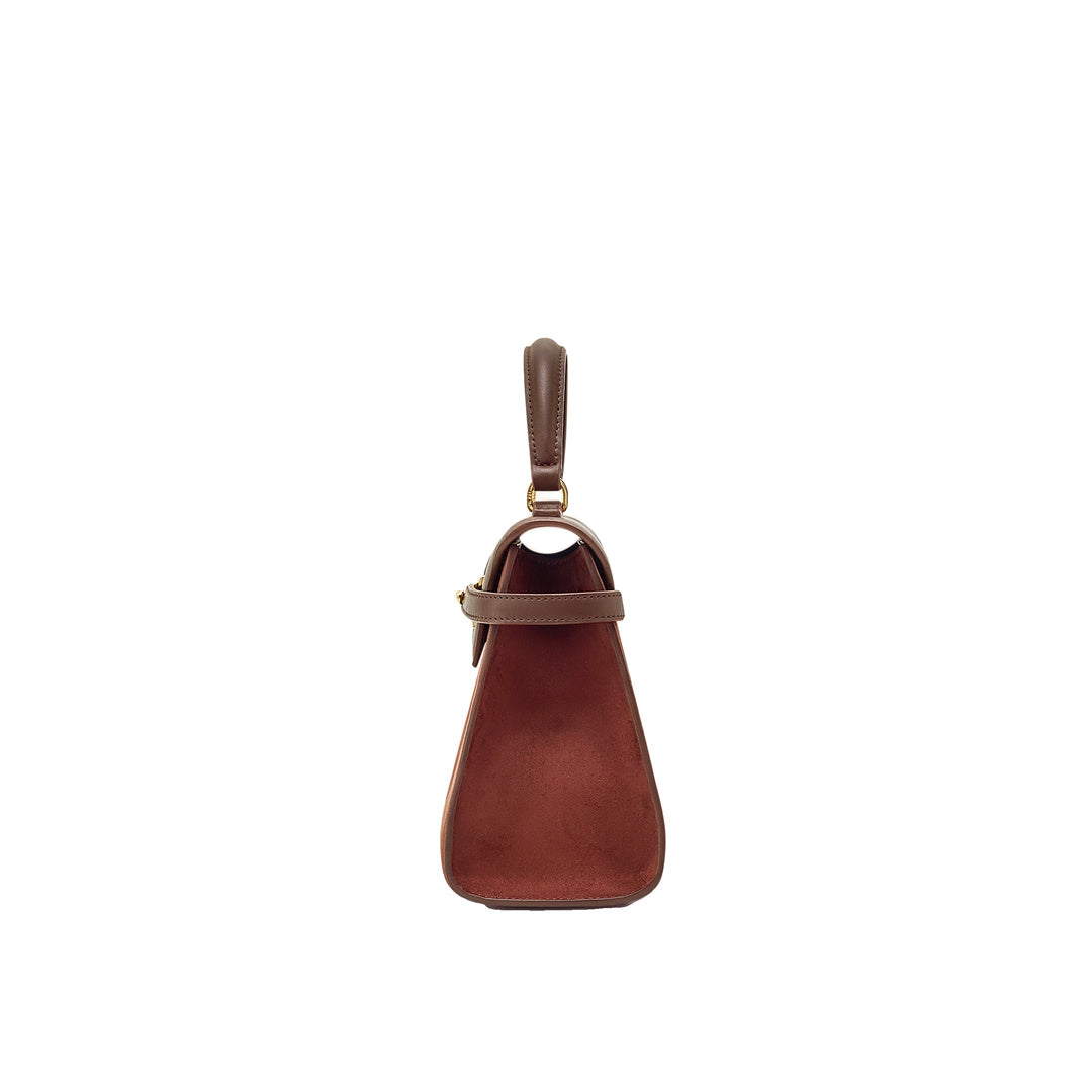 JW PEI Elise Large Faux Suede Top Handle Bag - Mocha Brown
