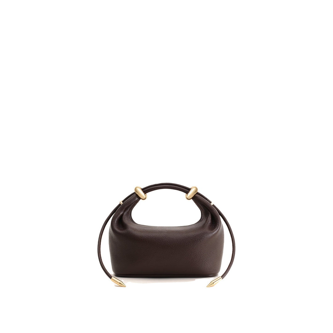 JW PEI Ellie Metal Ring Embellished Top Handle Bag - Dark Brown